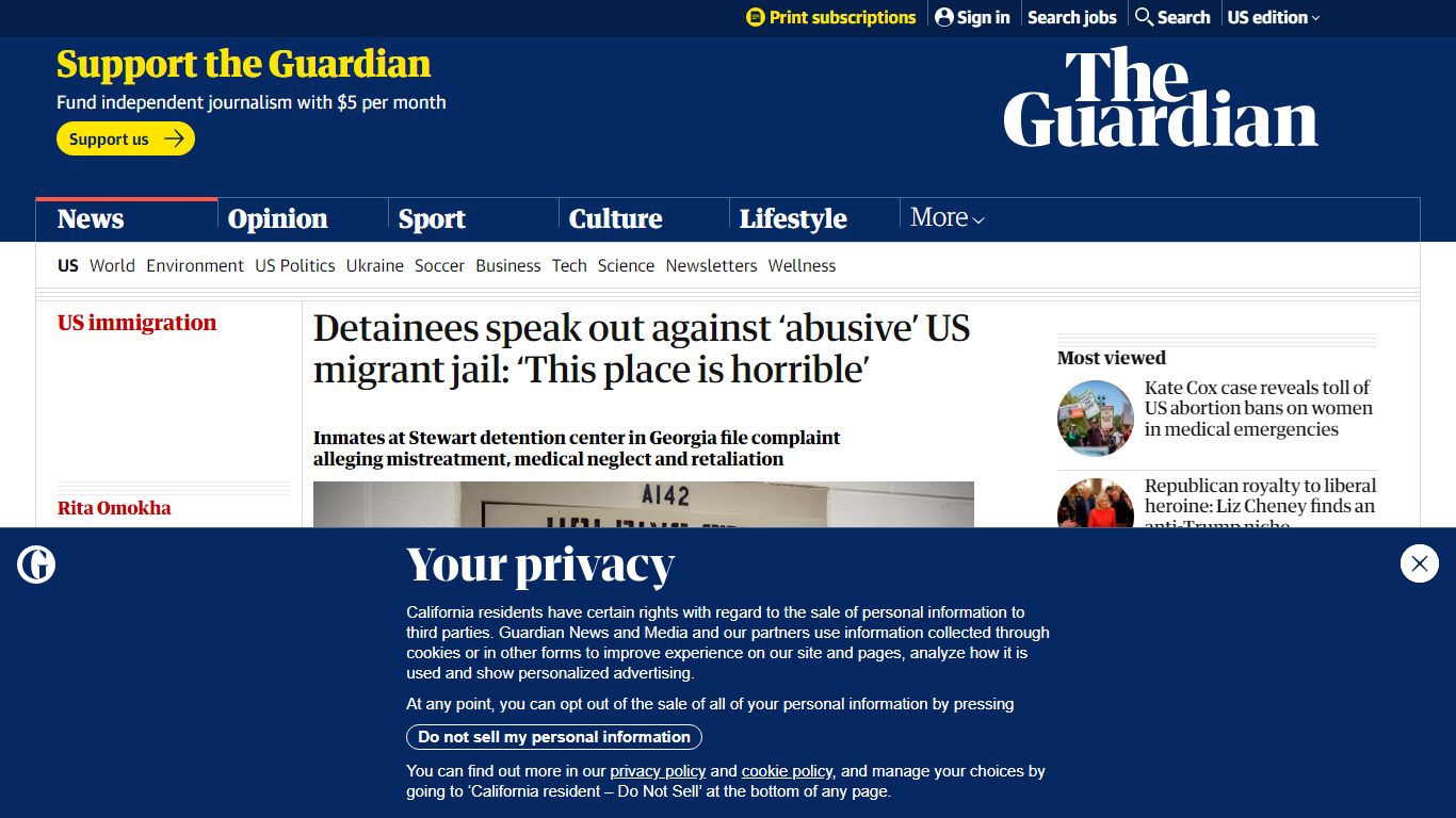 Detainees speak out against ‘abusive’ US migrant jail: ‘This place is ...